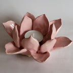 Tea light holder, Pink Lotus, Mediation room, Boho decor, Altar candle holder