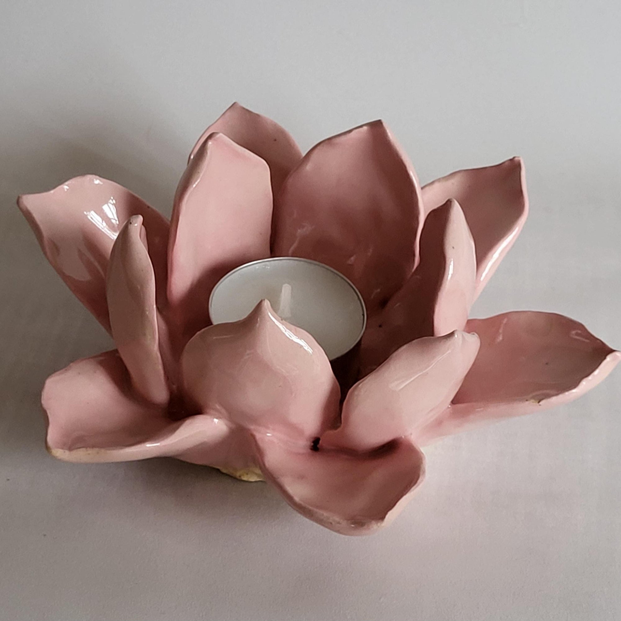 Tea light holder, Pink Lotus, Mediation room, Boho decor, Altar candle holder