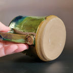 Green Man Mug with Green and Blue Glaze Left-Handed Mug