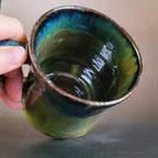 Green Man Mug with Green and Blue Glaze Left-Handed Mug