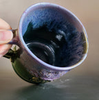 Green Man Mug in Purple and Green Glaze
