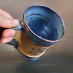 Blue Lotus Mug with blue glaze