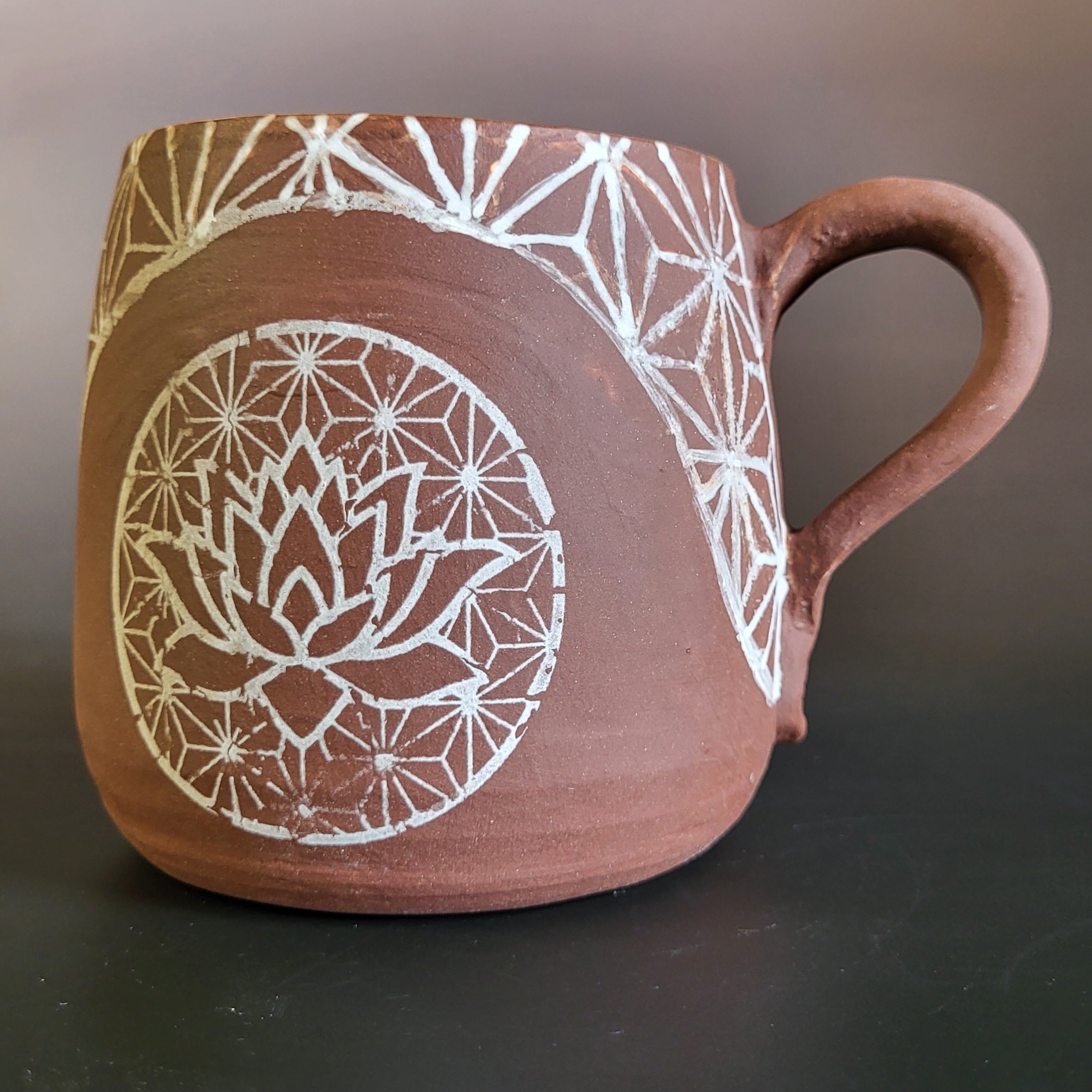 Lotus geometric design mug