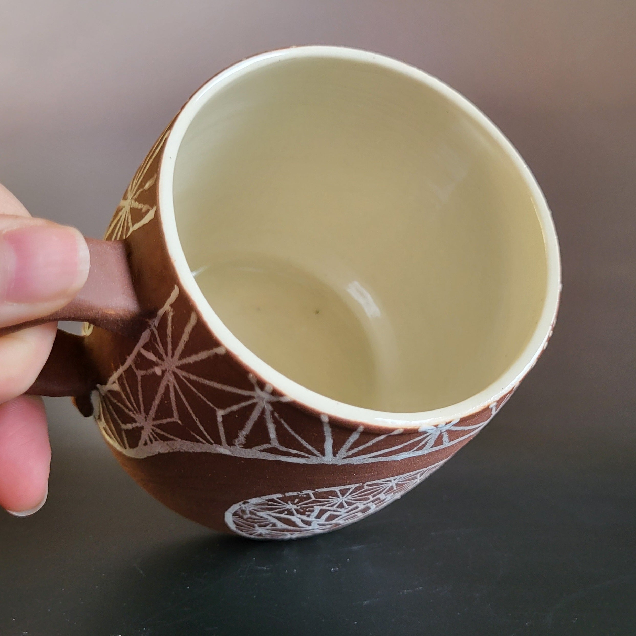 Lotus geometric design mug