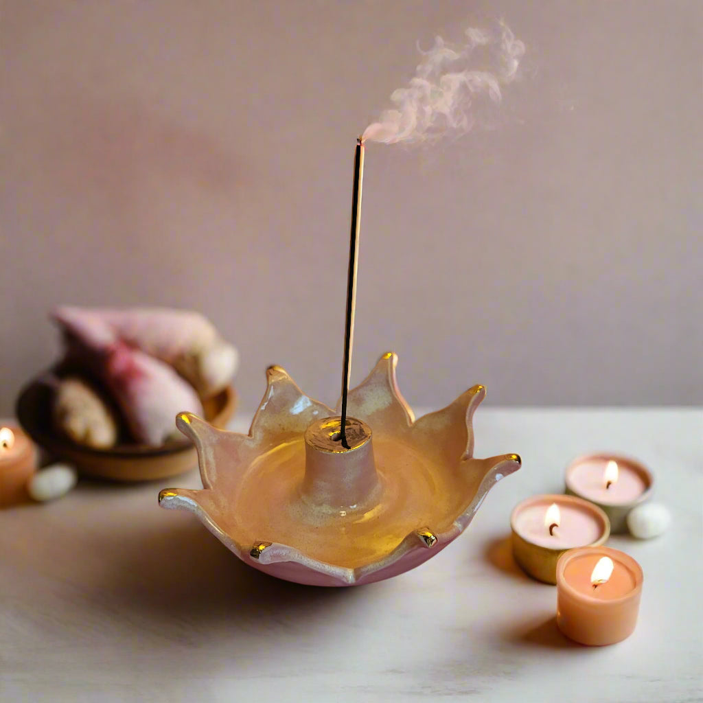 Lotus Porcelain Incense Burner 