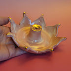 Lotus Porcelain Incense Burner with Pink and 22K Gold Accents