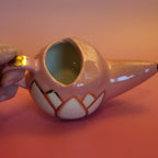 Pink Porcelain Nasal Wash Pot 22K Gold Accents