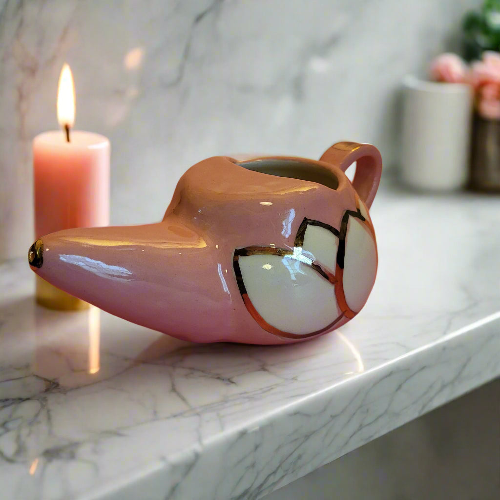Nasal Wash pot with pink background 