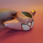 Pink Porcelain Nasal Wash Pot 22K Gold Accents
