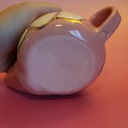 Pink Porcelain Nasal Wash Pot 22K Gold Accents