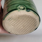 Tea Cup medium size with Wabi Sabi carved design and drippy glazes