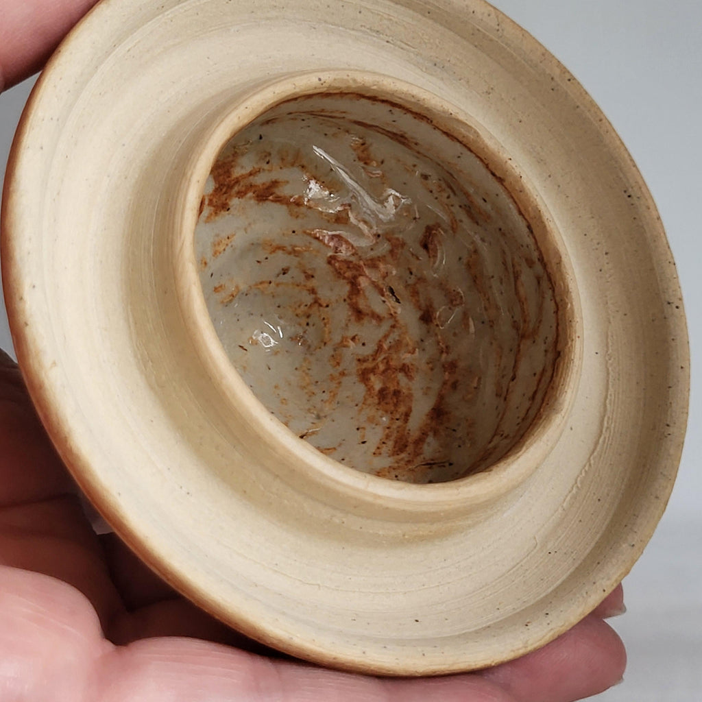 Lidded Jar gourd style with bumps, sugar jar, fall decor,