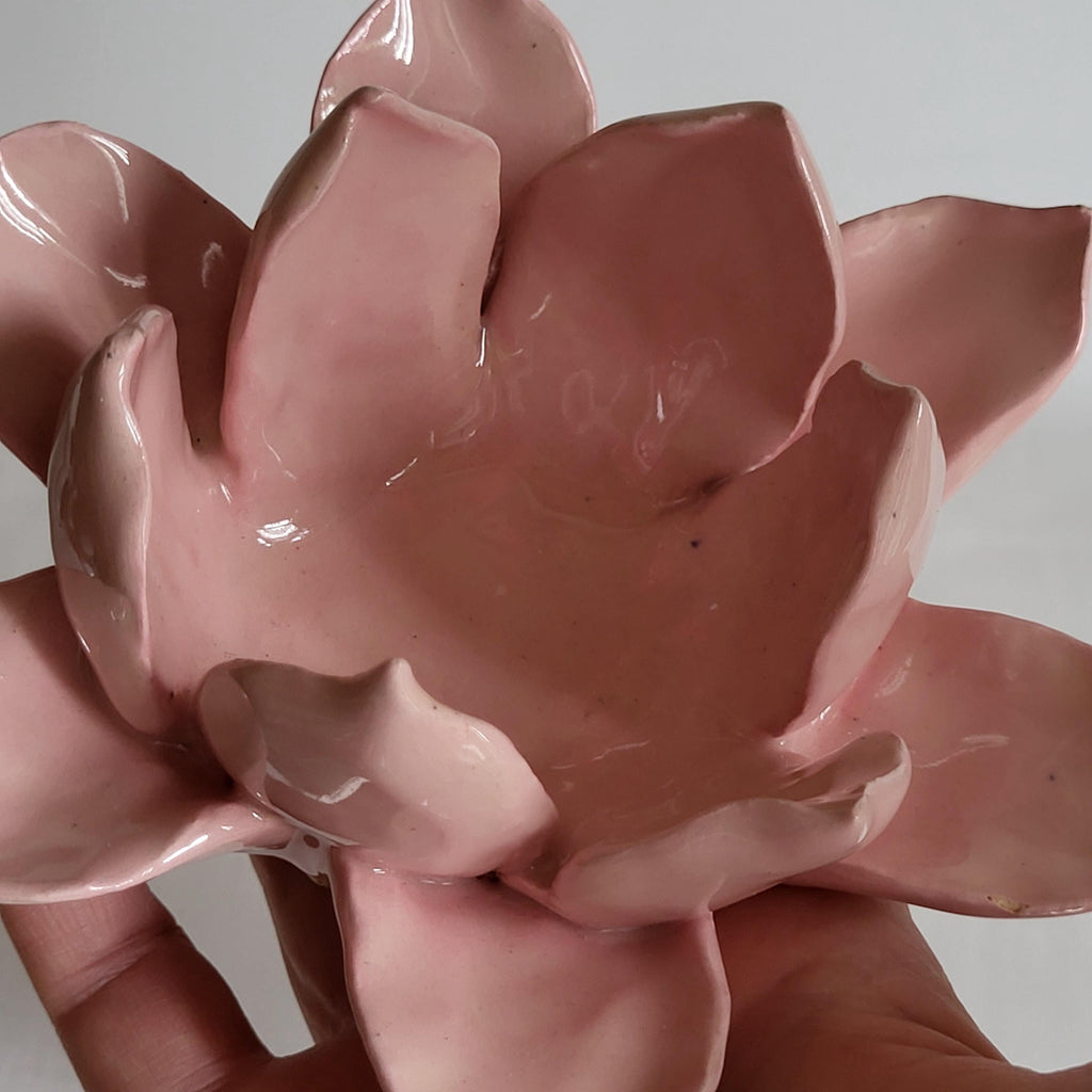 Tea light holder, Pink Lotus, Mediation room, Boho decor, Altar candle holder