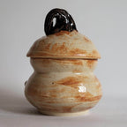 Lidded Jar gourd style with bumps, sugar jar, fall decor,