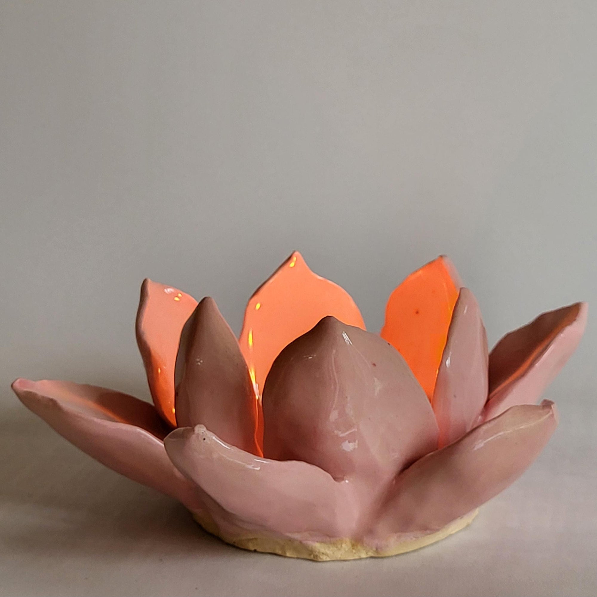 Tea light holder, Pink Lotus, Mediation room, Boho decor, Altar candle holder