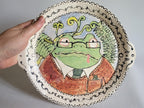 Serving plate, Frog decor, hand painted, Frog gift, Wall art, wall hanging
