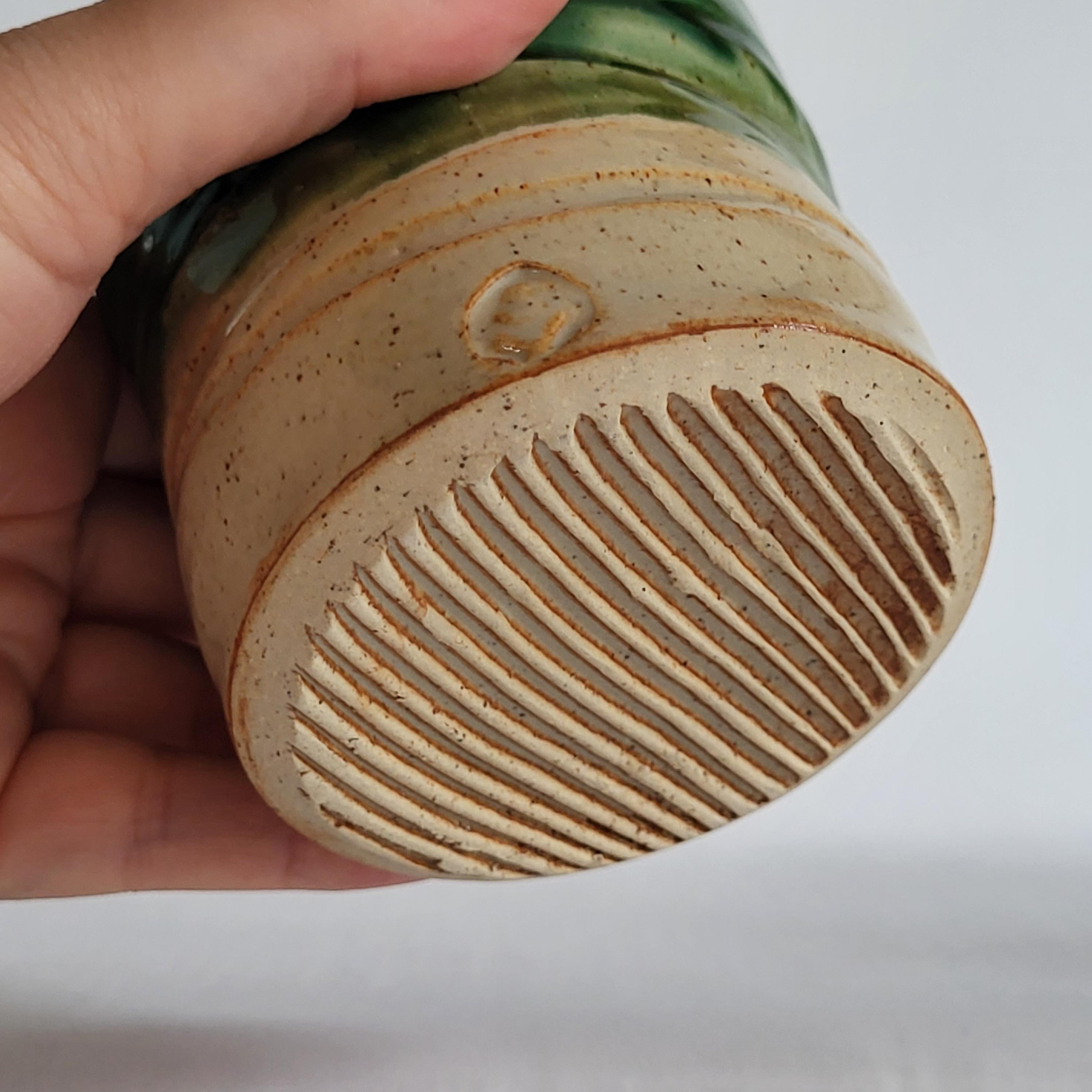 Tea Cup medium size with Wabi Sabi carved design and drippy glazes
