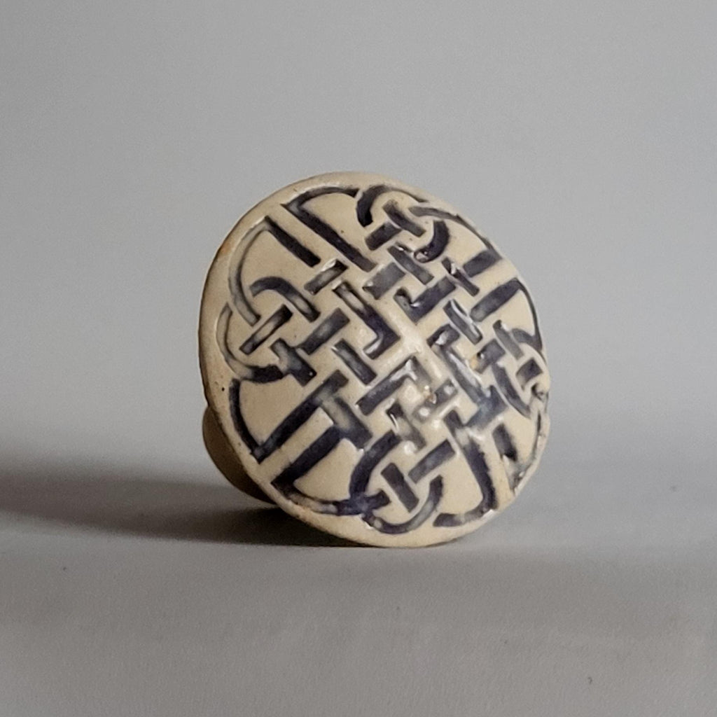 Mushroom Figurine , mushroom decoration, knick-knack, chachki, bric a brac, mushroom trinket, mushroom bauble with Celtic Knot