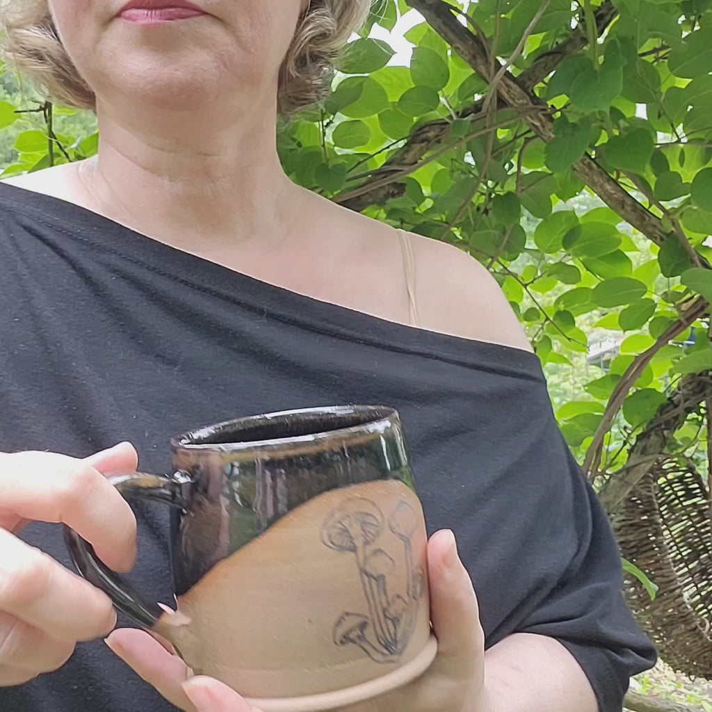 Mug with mushroom decal